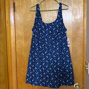 NEW, Lands' End Blue Paisley One Piece Swimsuit